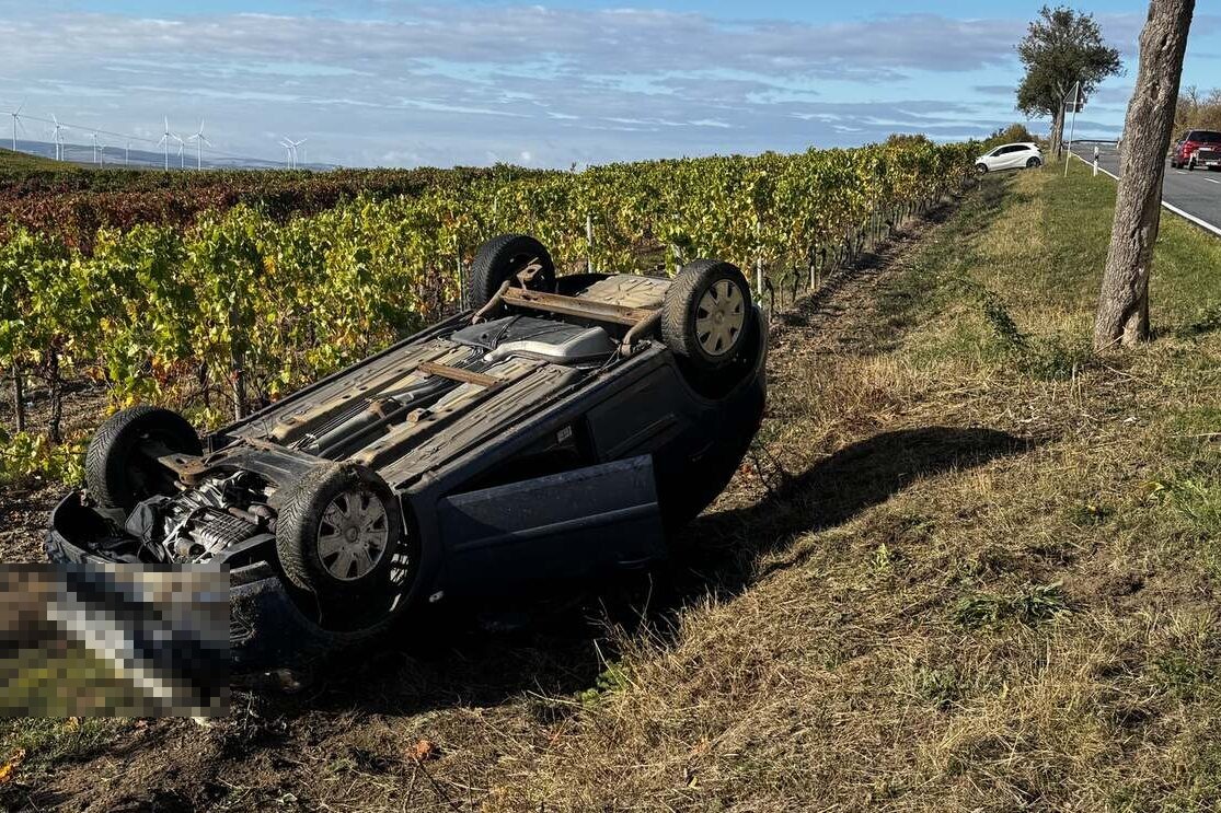 Alleinunfall L414 Wörrstadt Alleinunfall auf der L414 zwischen Wörrstadt und Vendersheim Polizeieinsatz
